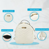 Sally Young - Solid Color Backpack With Hardware Decoration, Adjustable Strap, High Quality PU Material