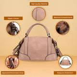 Ladies Handbag with Adjustable and Detachable Shoulder Strap, Large Compartments, Zipper Closure, and Water-Resistant PU Material