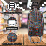 Shopping Trolley, Lightweight, Foldable & Portable, Large Capacity, Latest 2023 Model, Made From High Quality Oxford Fabric, Classic Patterns, 30L
