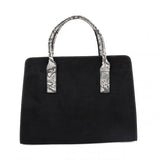 Women's New Fashion Snake Print Color Handbag With Matched Purse